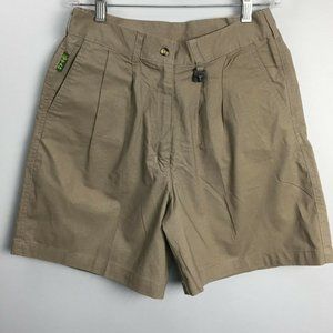 TAG Safari Travel Clothing Chino Shorts Khaki Tan Pleated Pockets Womens Size10